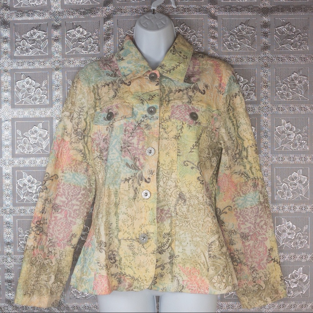 Analogy Multi-Color Button Down Jacket Size L - image 2